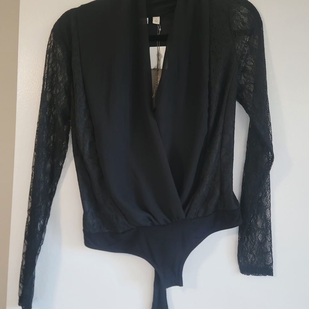 Eva Mendes for New York & Company Elegant Black Lace Bodysuit